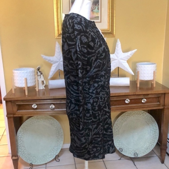 Nanette Lepore Black/Grey  Wool Blend Baroque Button Up Sweater Cardigan Sz S - Picture 5 of 16